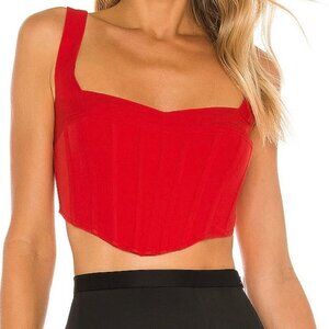 Red Bardot corset top